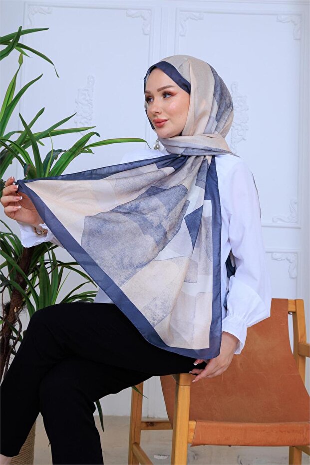 Taş Patterned Digital Soft Shawl - 2