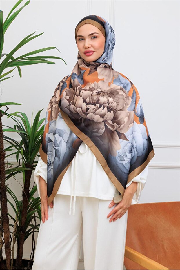 Floral Watercolor Patterned Digital Soft Shawl