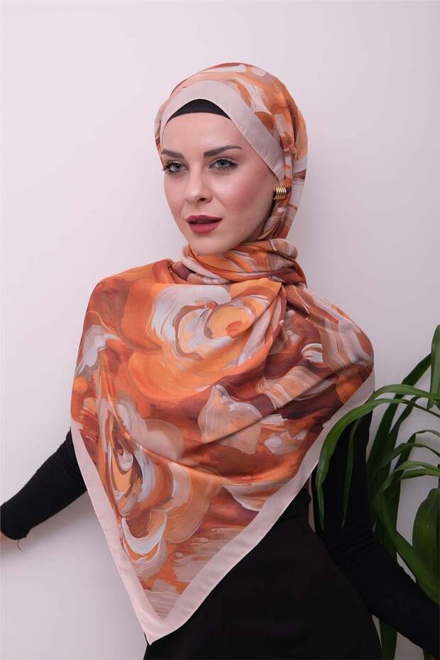 Floral Acrylic Patterned Digital Soft Shawl
