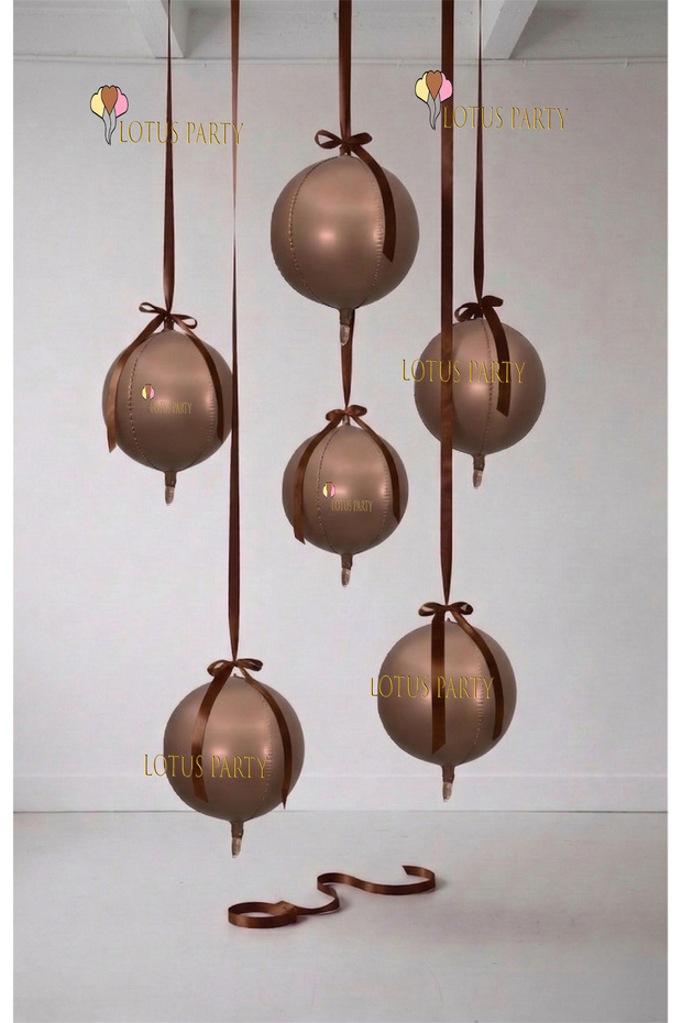 Brown Globe Balloon Globe Balloon Ceiling Hanging Decoration Globe Balloon Brown Globe Brown Ribbon