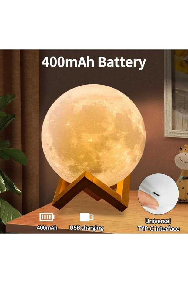 *16-Color Moon Night Lamp for Kids - Touch & Remote Control, USB Type-C, Adjustable Brightness -