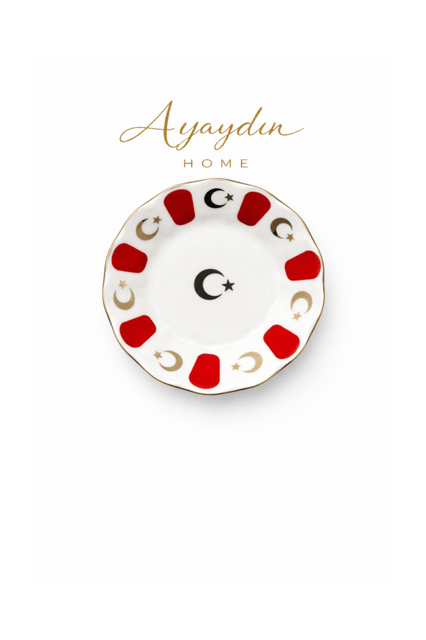 Ay Yıldız Patterned Tea Plate Set of 6 – Ayaydin Home