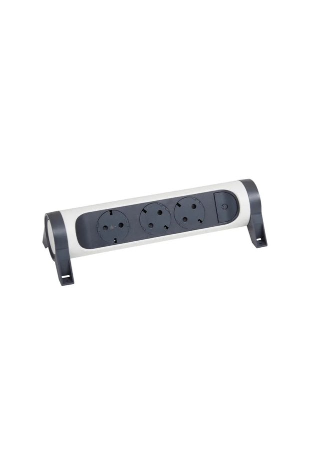 3-way rotary multi-socket, with switch, black and white