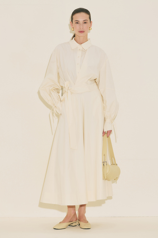 LABECA BAĞLAMALI GÖMLEK VANİLYA - 3