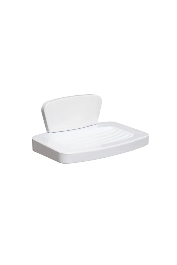 German soap dish, plastic, white
