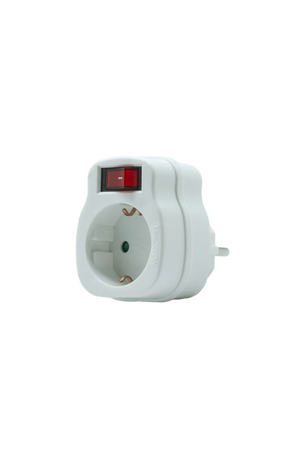 Adapter socket with simple switch 16A, white,