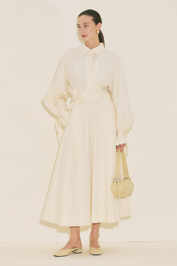 LABECA BAĞLAMALI GÖMLEK VANİLYA - 4