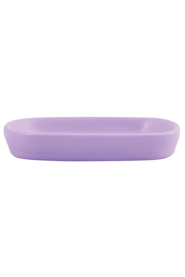 Lavender soap dish, ceramic, light purple