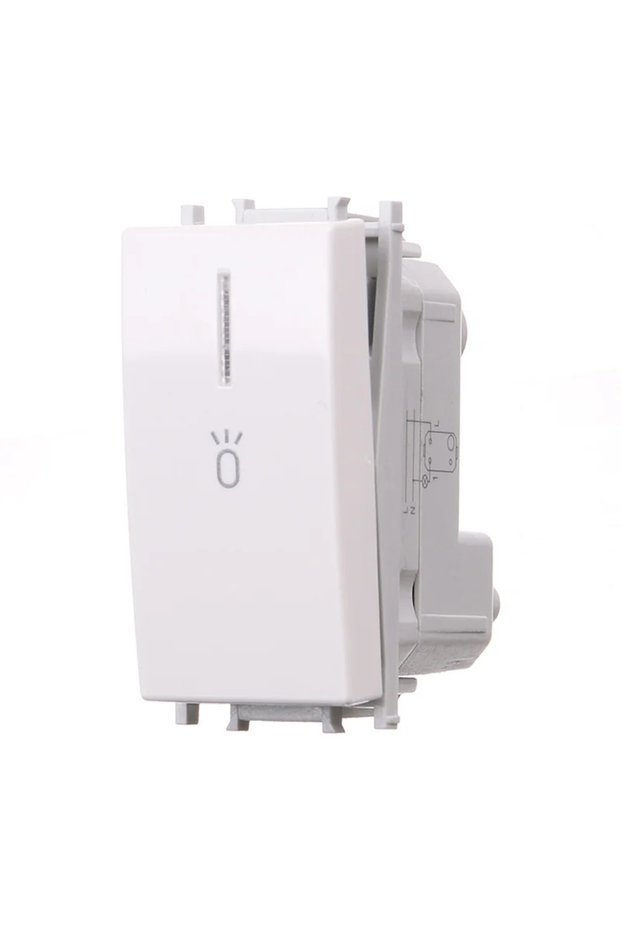 Tem Modul push-button switch, one module, for doorbell, modular, with LED, IP20, silver