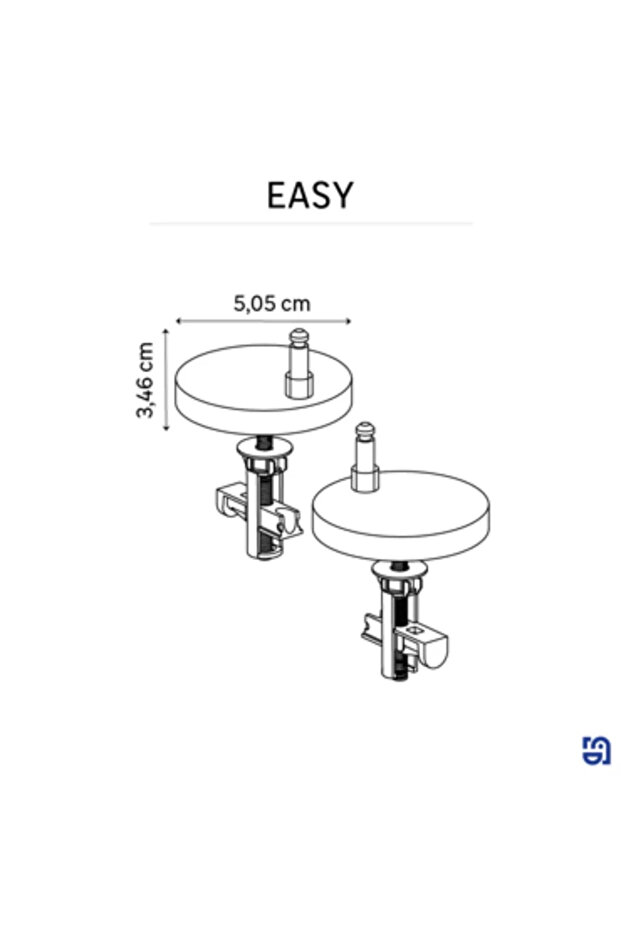 Set fixare capac WC, Easy, crom - 1
