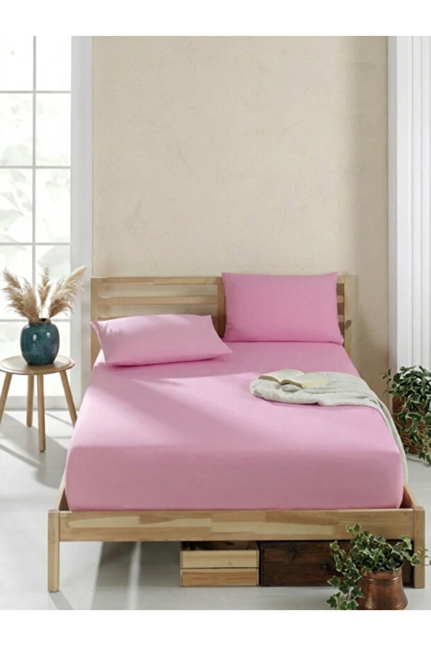 Cotton Piece Ranforce Fabric Elastic Fitted Set of Pillow Pieces Bed Sheet