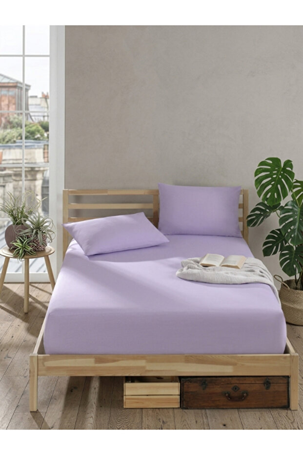 Cotton Piece Ranforce Fabric Elastic Fitted Set of Pillow Pieces Bed Sheet