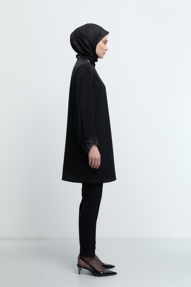 Beli Lastikli Basic Pantolon - Siyah - 2