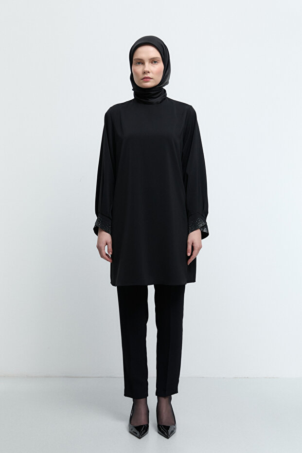 Beli Lastikli Basic Pantolon - Siyah - 1