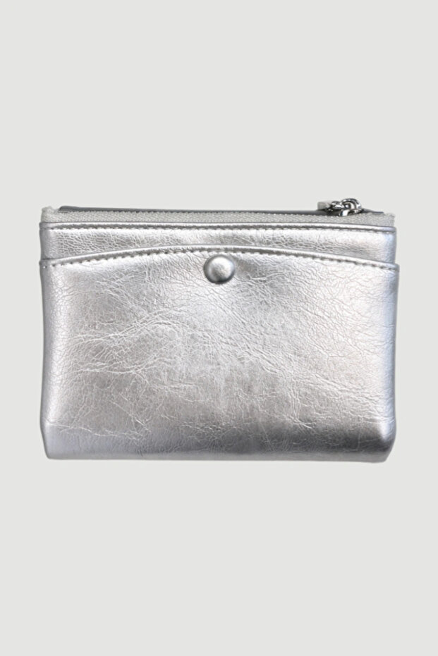 Patent Leather Wallet - Gray - 1