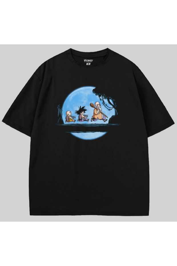 Dragon Ball Son Goku Krilin and Master Roshi Oversized t Shirt