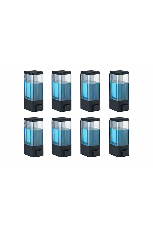 Wall Mounted Manual Liquid Soap Dispenser 8 Pieces Adhesive and Screw-On Non-Spill Soap Dispenser 350 ml A-1