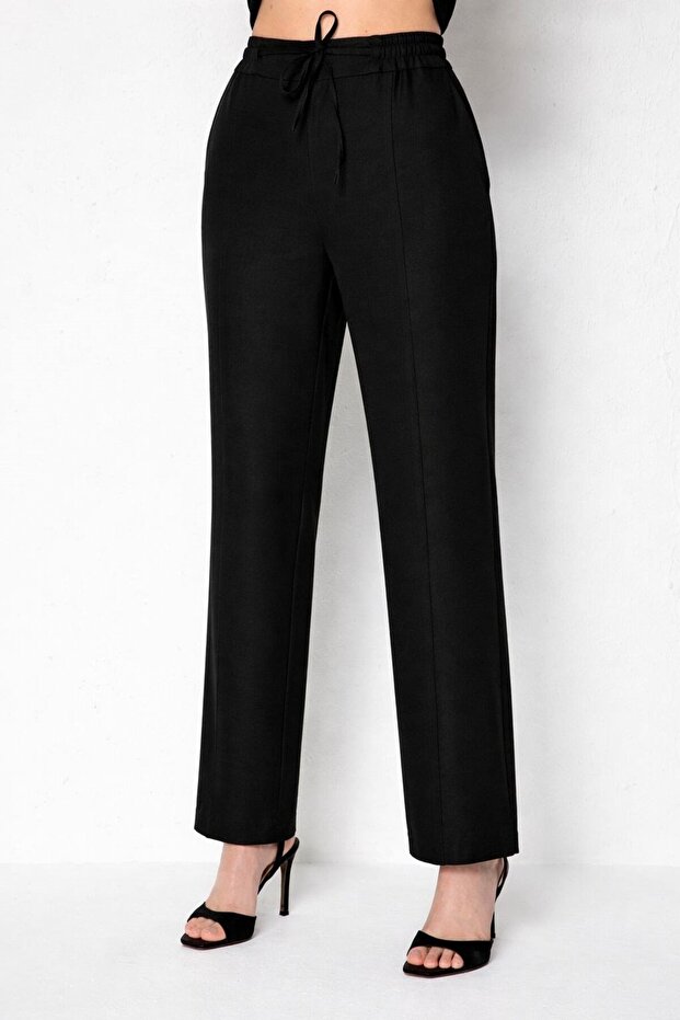 Pants with Flowing Laces and Wide Legs