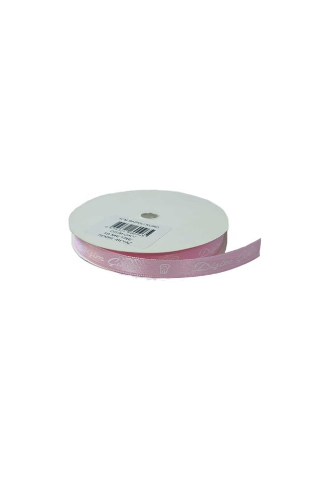 Satin Ribbon My Tooth Came Out Written 1 Cm - Tooth Wheat - 10 Meters Pink