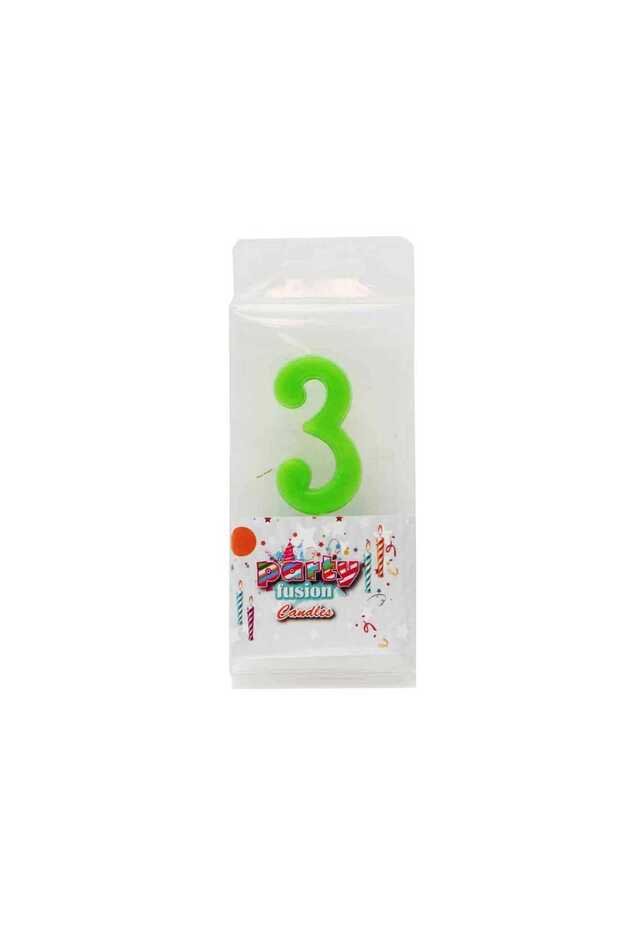 Party Fusion Number 3 Candle