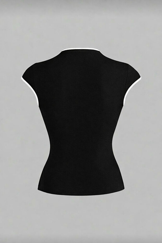 Colar Ejder Baskılı Çin Düğmeli Bluz - 2