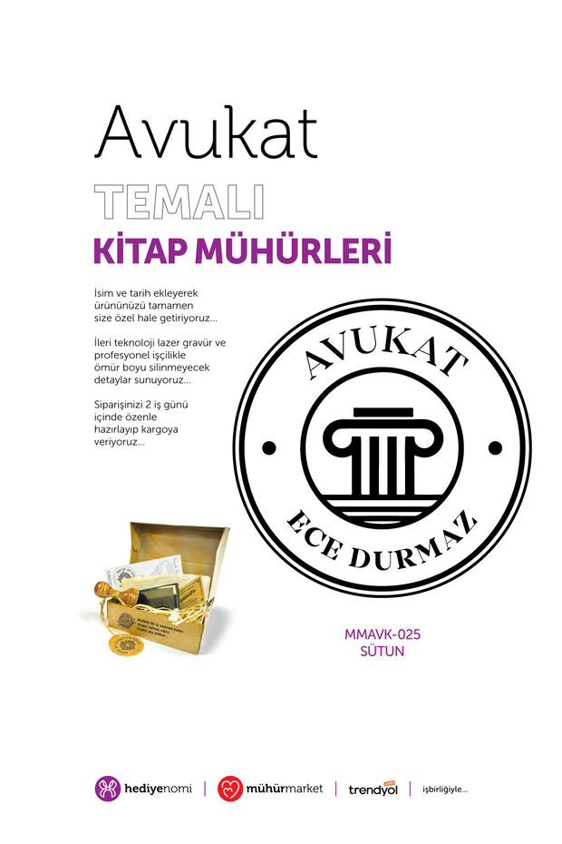 Mühürmarket > Columnar Lawyer Book Seal - Ex-Libris - Book Stamp > Mmavk-025