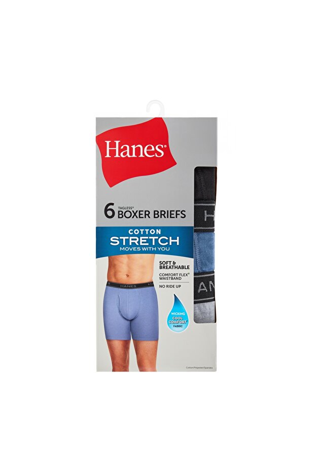 Boxer Briefs, Stretch Boxer Brief Underwear for Men, Assorted, 6-Pack