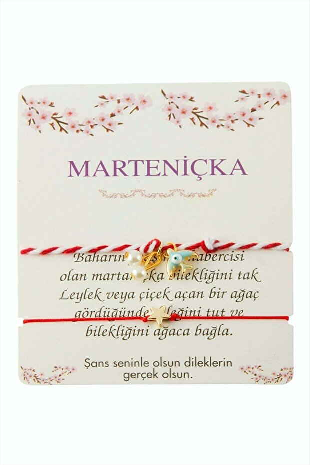 2 Pieces Swallow Star Pearl Marteniçka Bracelet