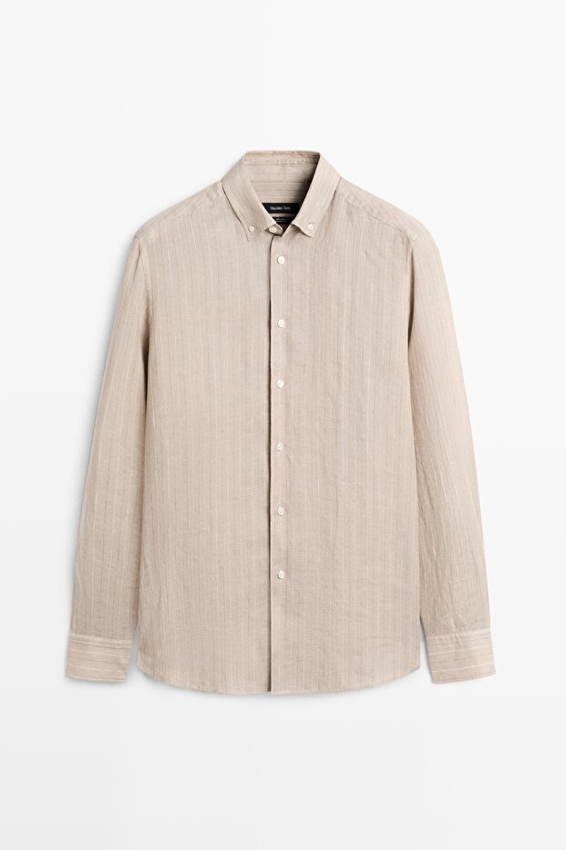 %100 keten gömlek - 5