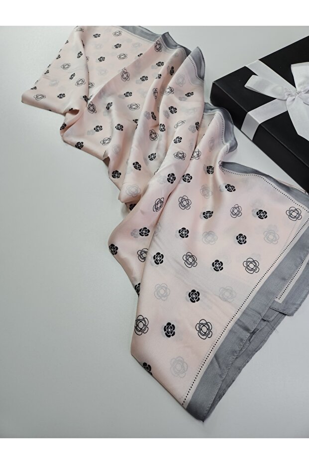 Luxury Voile Silk Shawl Hijab Foulard Scarf Shawl Flower Pattern 90 X 180 cm