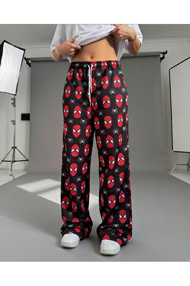 Spider Detailed Baggy Unisex Sweatpants