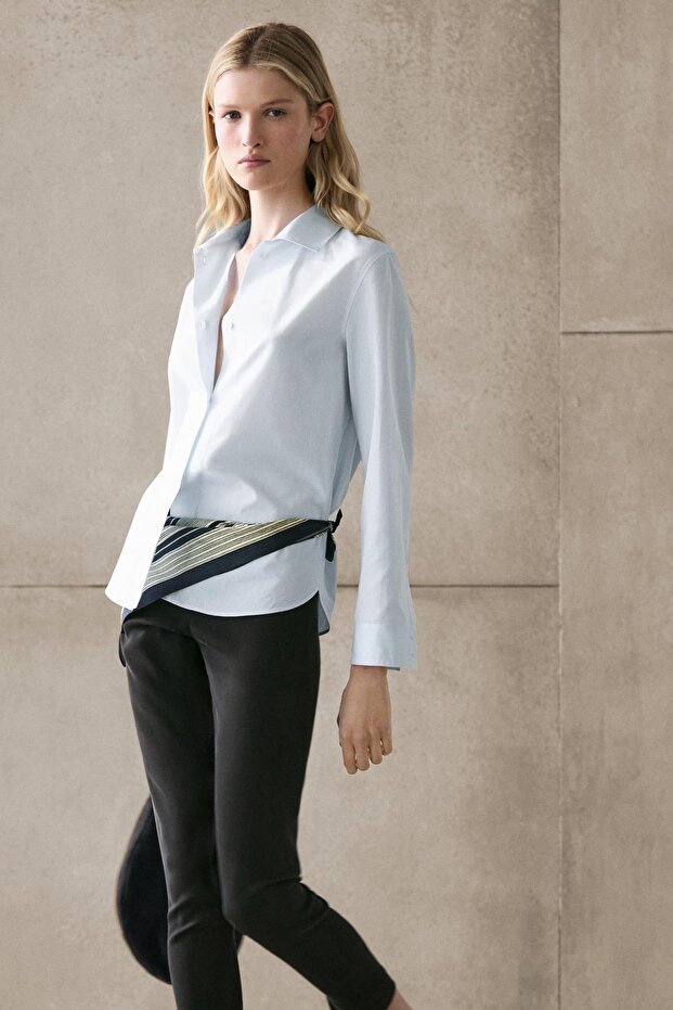 Pamuklu poplin gömlek - 2