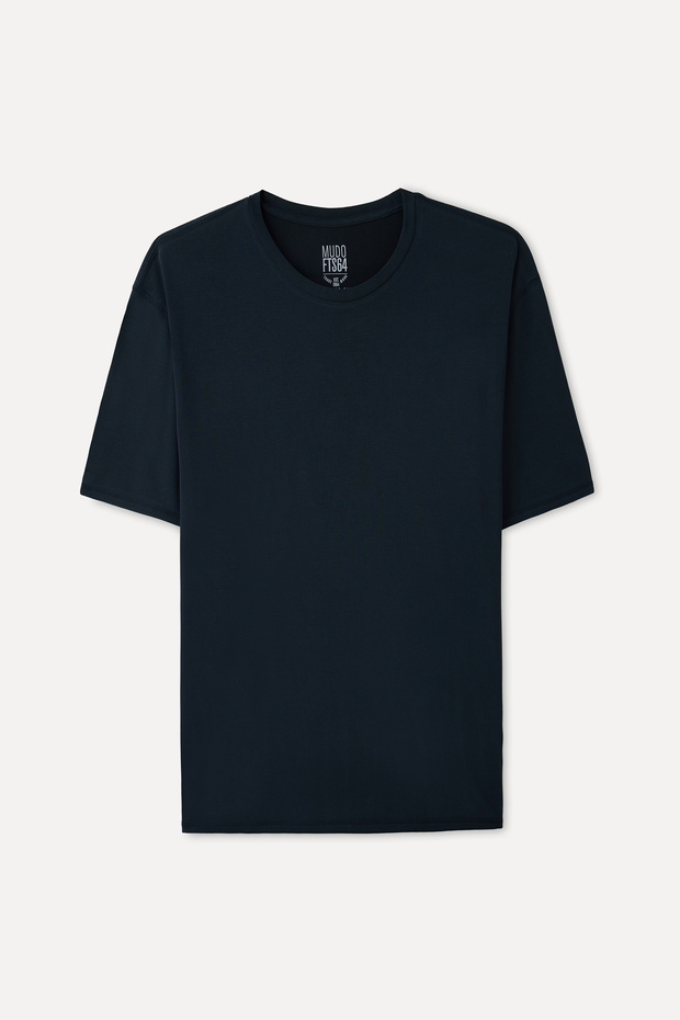 Men's Black Modal Blend Loose Fit Crew Neck T-Shirt
