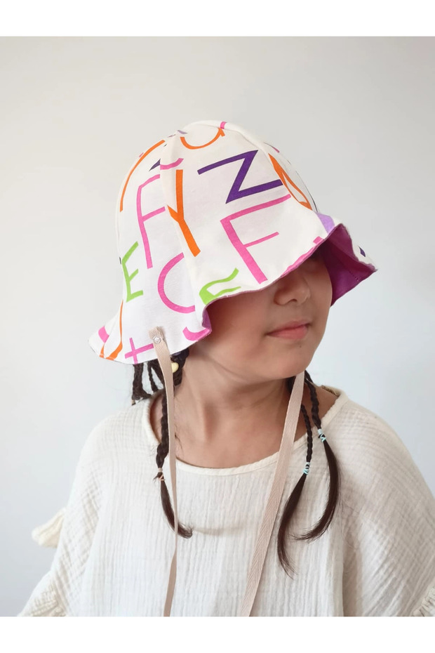 Double Sided Tied Linen Look Baby Bucket Hat