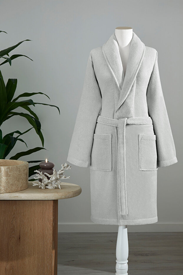 Colored Shawl Collar Bathrobe - 1