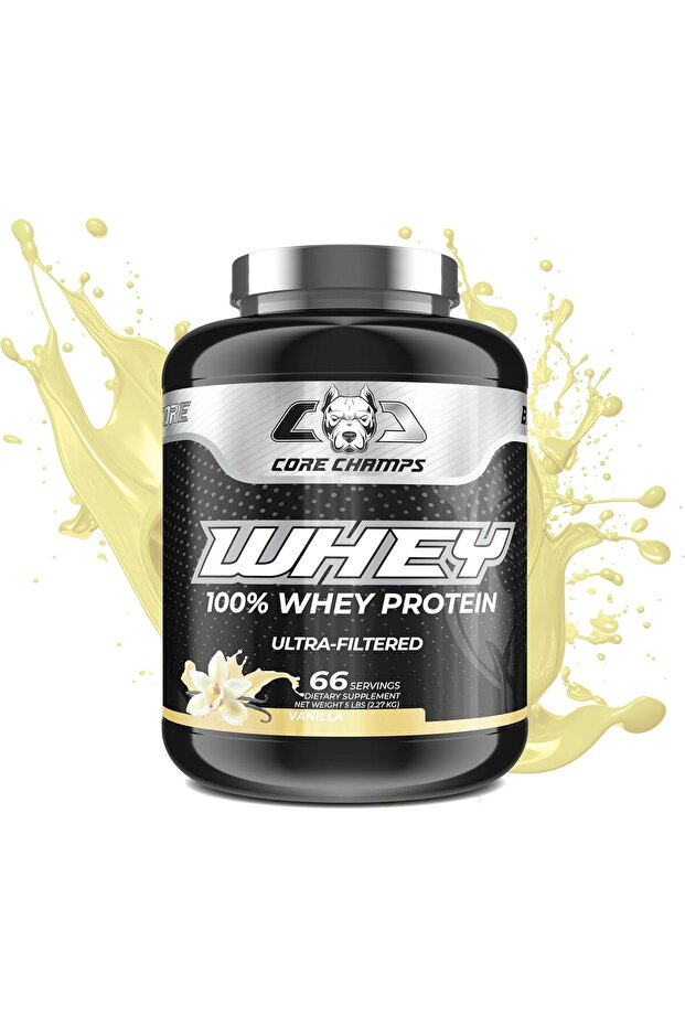 100% Whey Protein 5lb VANILLA | 66 Servings | 25g Protein | 5.9g BCAA | 4.8g Glutamine