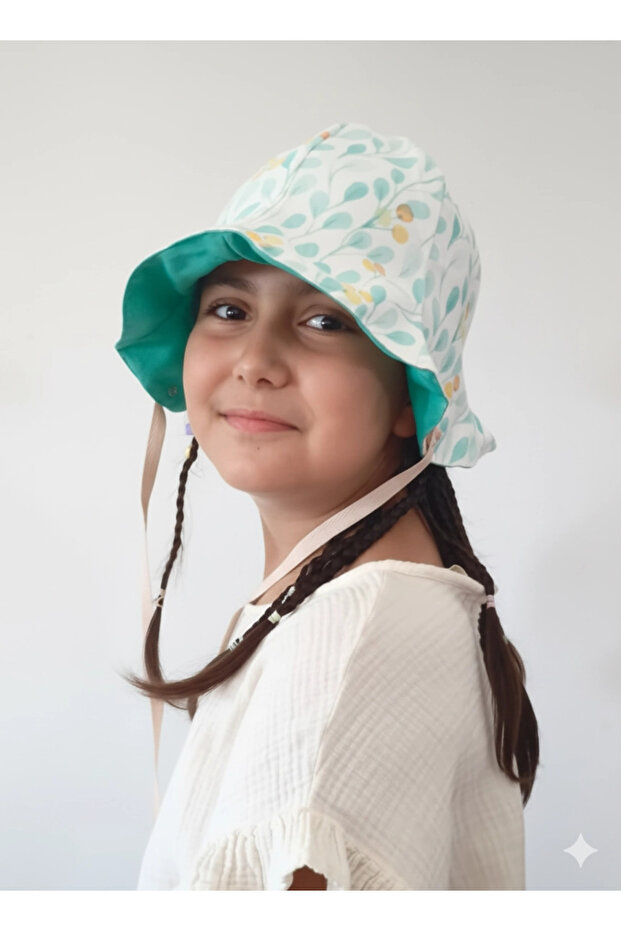 Double Sided Tied Linen Look Baby Bucket Hat