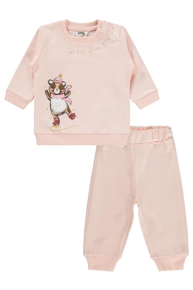 Bereli Teddy Bear Printed 6-18 Months Set - Pink 12-18 Months