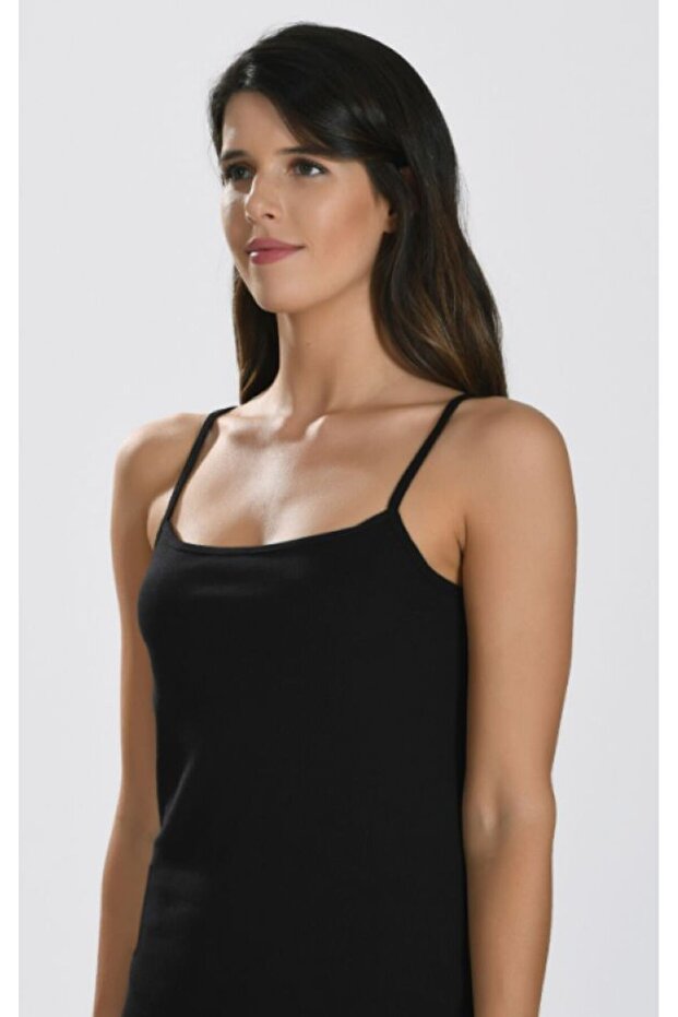 Kadın Modal/Pamuk İnce Askılı Basic 3'lü Atlet - 2