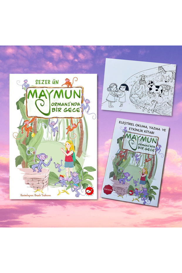 MAYMUN ORMANINDA BİR GECE / Activity Book / Postcard Coloring Gift