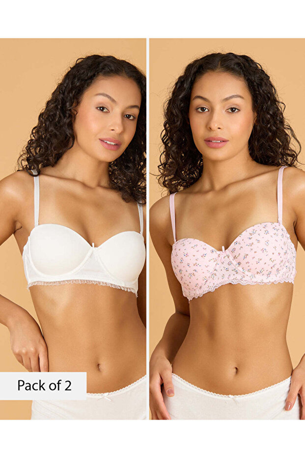 Women Assorted 2 Pack Printed Balconette Bras