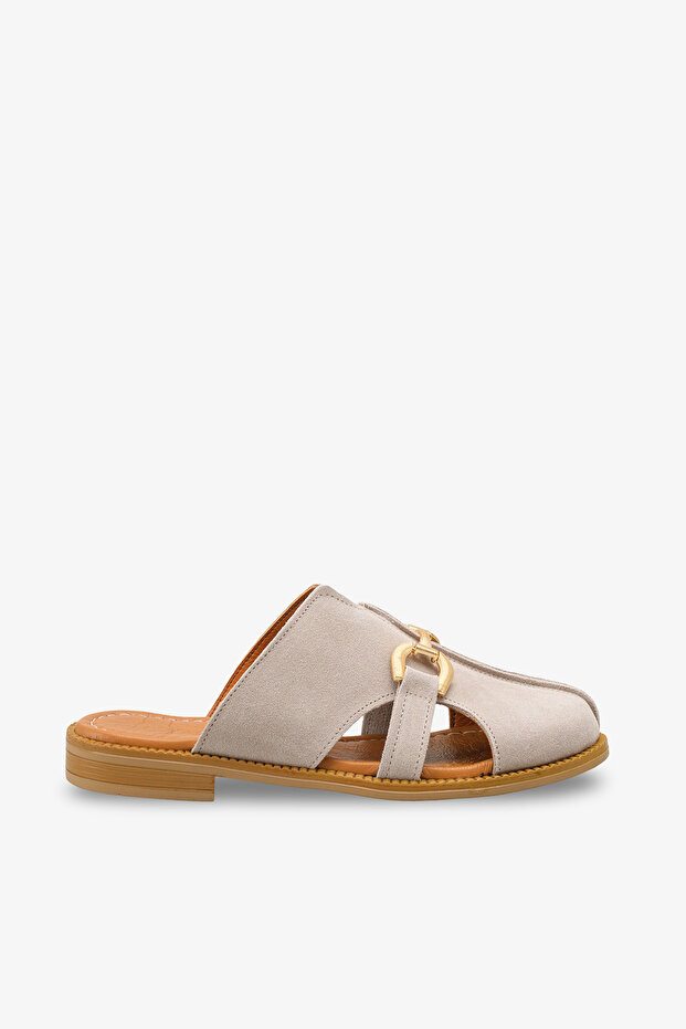 Lavin Women's Genuine Leather Slipper - Beige Suede
