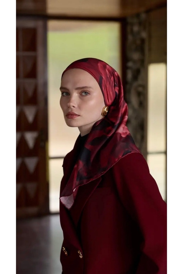 Gül Desen Soft Eşarp - 1