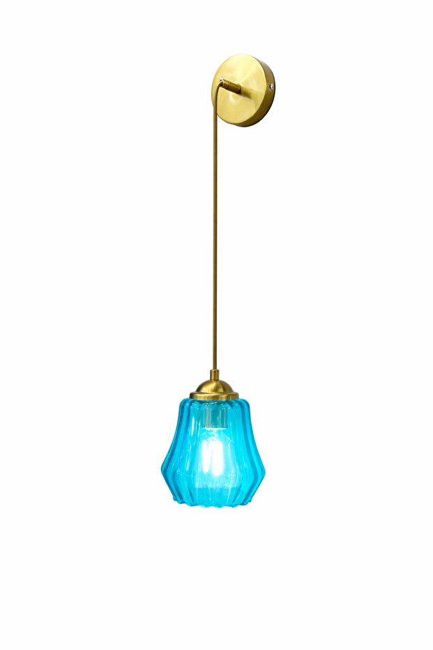 Elite Sapphire Blue Glass Wall Sconce