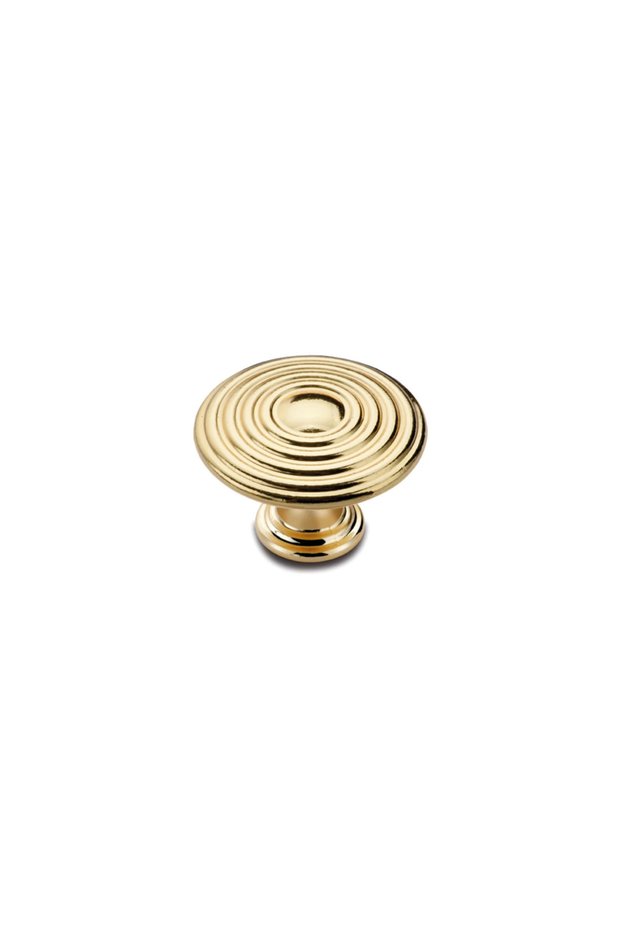 Striped Mushroom-Style Button Handle - Gold