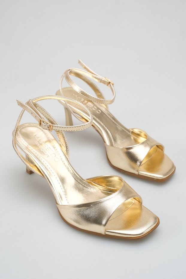 Women's Blunt Toe Stiletto Heel Evening Dress Casual Heels S Sandals Missy Gold