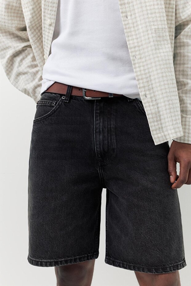 Baggy denim bermuda - 6