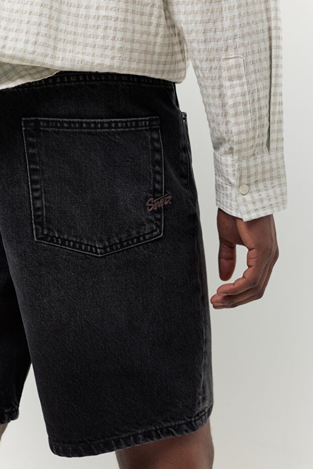 Baggy denim bermuda - 4
