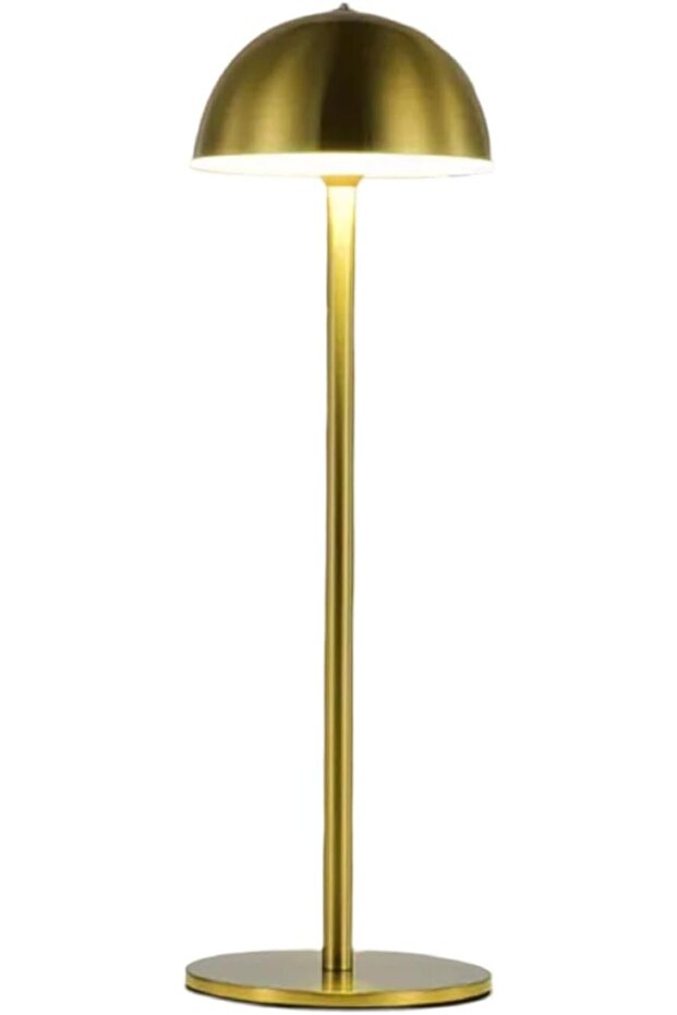 YU WELL Rechargeable LED Desk Lamp Touch Control, Metal Table Lamp 3 Modes Gold 32CM