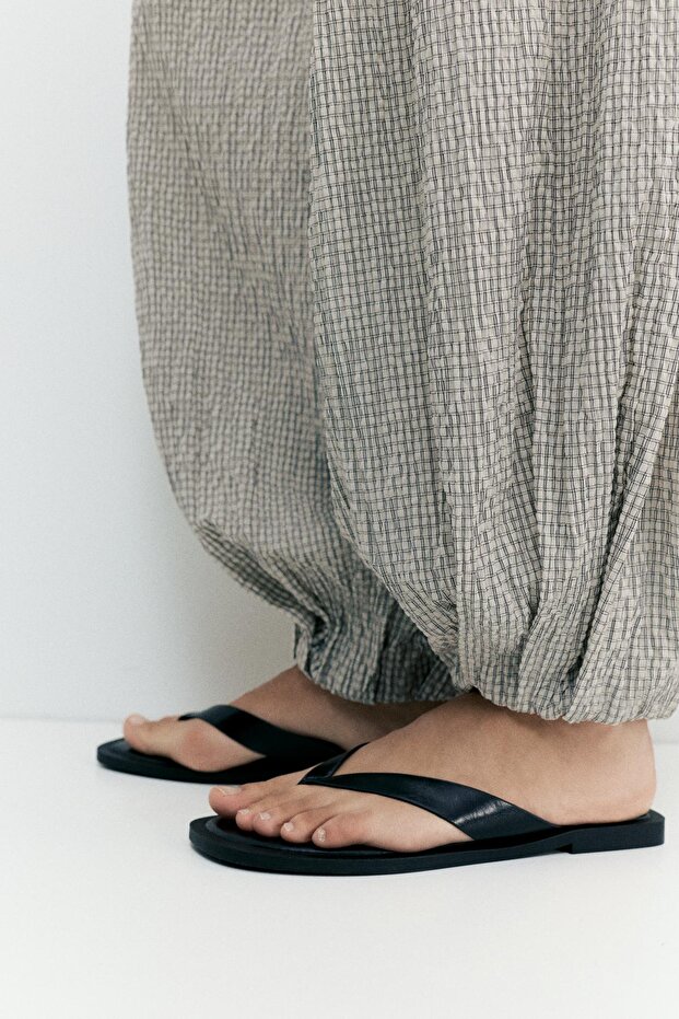 Kareli şalvar pantolon - 5